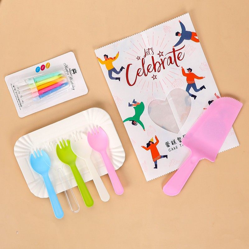 生日蛋糕餐具纸盘刀叉盘套装盘叉一次性开窗纸袋盘子叉子碟子组合,餐饮具,可降解餐具/环保餐具,淘宝优惠券,粉丝福利购,淘宝优惠卷