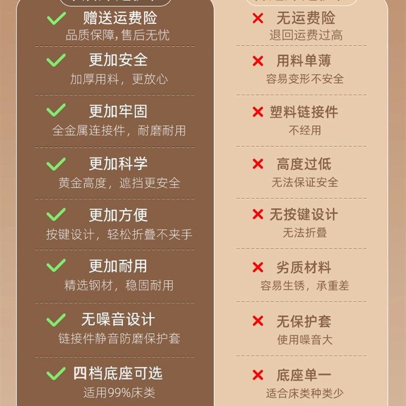 老人床边护栏可折叠扶手栏杆老年人起身辅助器床围栏婴儿单边挡板,婴童用品,床护栏,淘宝优惠券,粉丝福利购,淘宝优惠卷