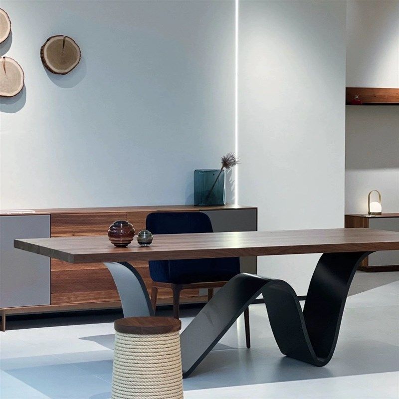 北欧设计师实木餐桌茶桌意式极简饭桌大板桌原木长条办公桌洽谈桌,住宅家具,板木餐桌,淘宝优惠券,粉丝福利购,淘宝优惠卷