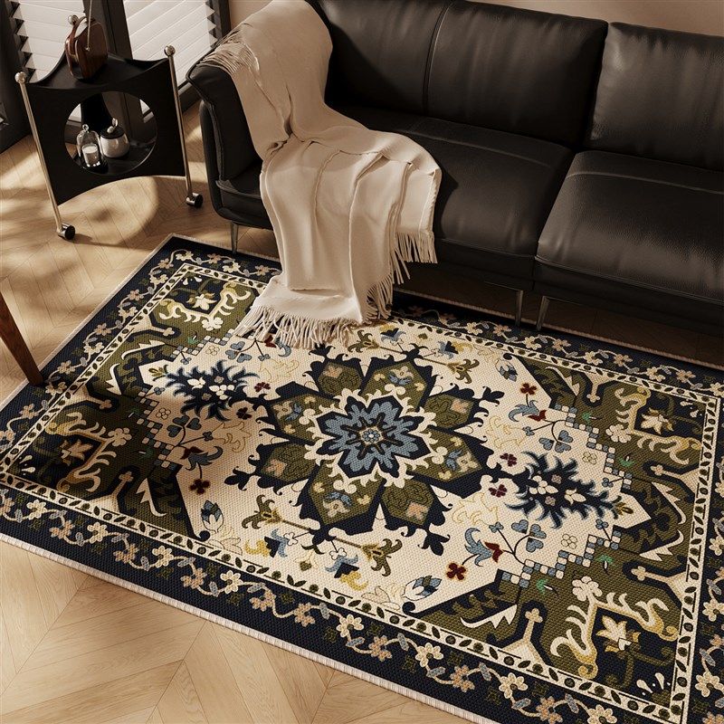客厅地毯2026新款民族风美式复古卧室床边毯家用沙发书房茶几地垫,居家布艺,入户地垫,淘宝优惠券,粉丝福利购,淘宝优惠卷