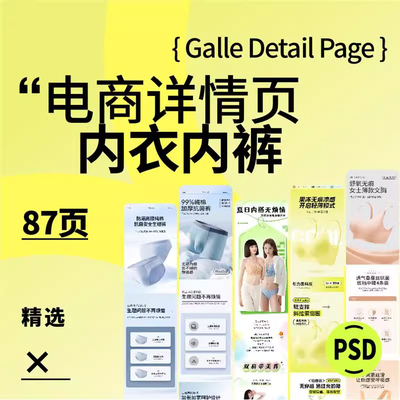 精选内衣内裤电商详情页服饰产品网店装修模板psd设计素材
