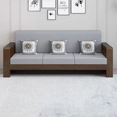 全实木沙发组合客厅2025新款 现代经济型三人纯木沙发 小户型新中式