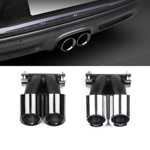 适用于保时捷718卡曼981boxster排气管改装 GTS双出三层黑色尾喉嘴