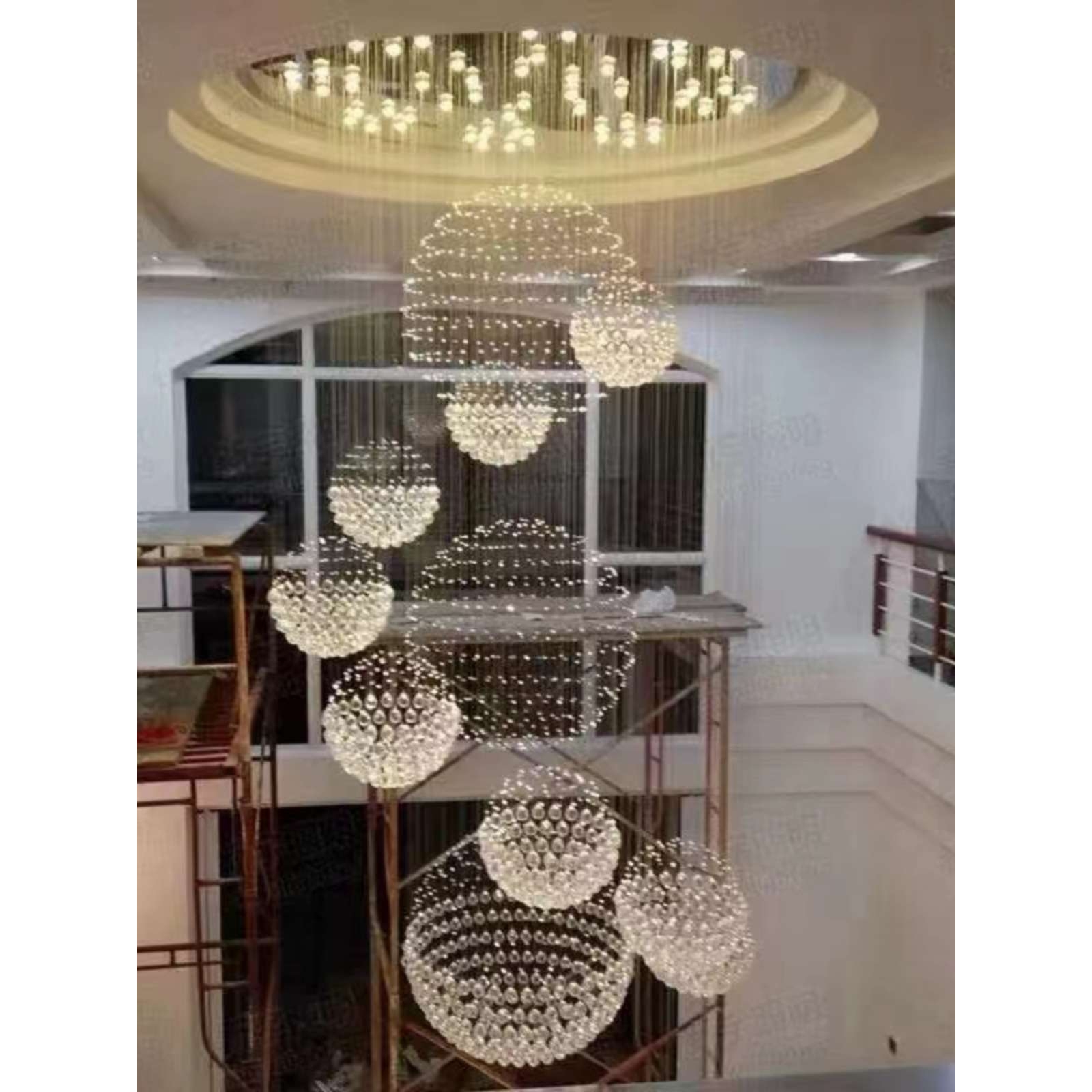 长款复式楼长吊灯别墅豪华水晶灯酒店大厅灯客厅中空loft楼梯长吊