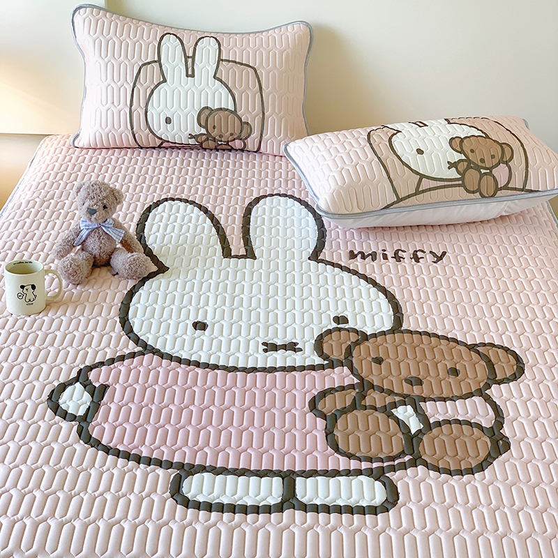 A类定做卡通儿童乳胶凉席三件套夏季可机洗学生宿舍1.35m空调软席