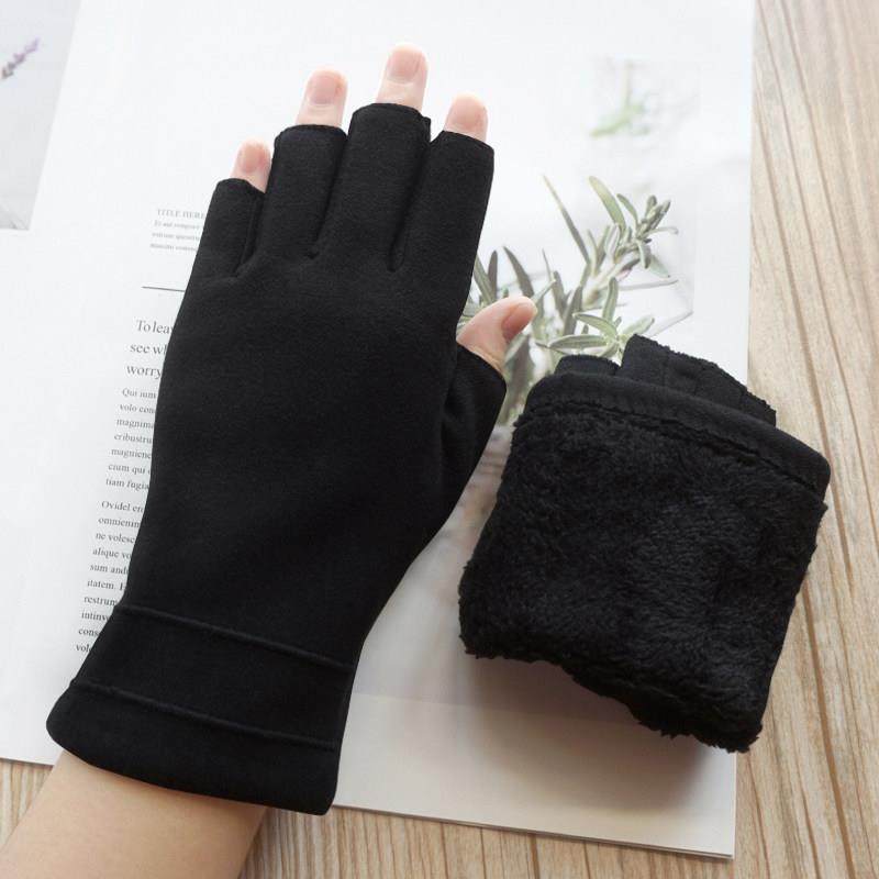 欧伊莱米秋冬男女仿羊毛加绒加厚露半指打字开车保暖触屏黑色手套,服饰配件/皮带/帽子/围巾,手套,淘宝优惠券,粉丝福利购,淘宝优惠卷