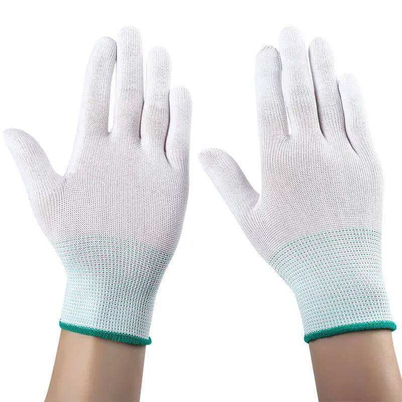2025新款薄款尼龙纱线手套透气工作劳保耐磨防滑劳动干活防护橡胶