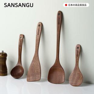 乌檀木锅铲家用不粘锅专用炒菜铲子木铲饭 官方旗舰店正品 日式