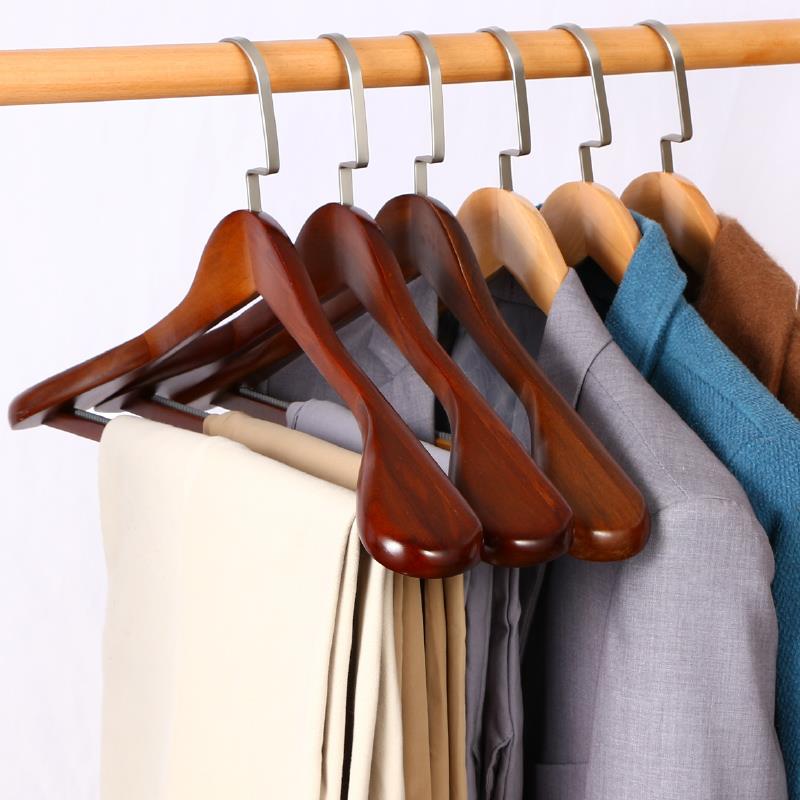 2025新款西服西装加厚特粗冬天实木衣架宽肩无痕家用挂衣防滑大衣