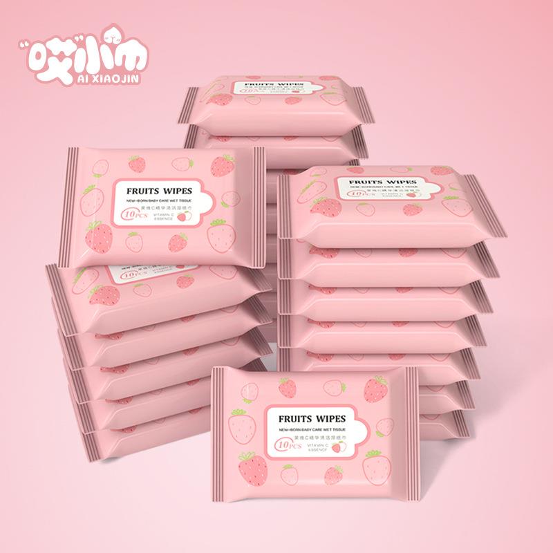 2025新款【10包】便携式清洁湿巾小包手口专用便携随身装婴儿童迷