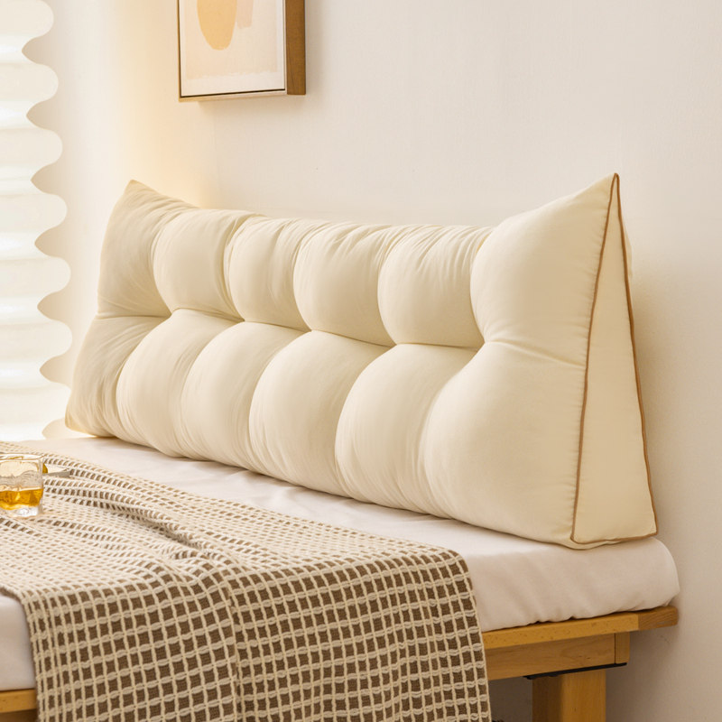 2023新款床头靠垫韩版三角床上靠枕双人大靠背卧室榻榻米软包薄款