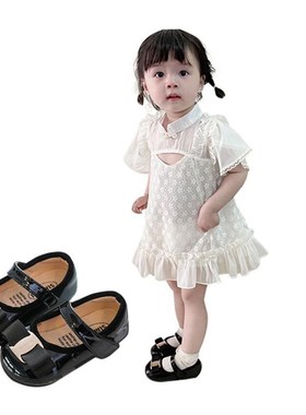 女童单皮鞋黑色儿童软底皮鞋2022春秋新款校园演出鞋宝宝公主鞋子