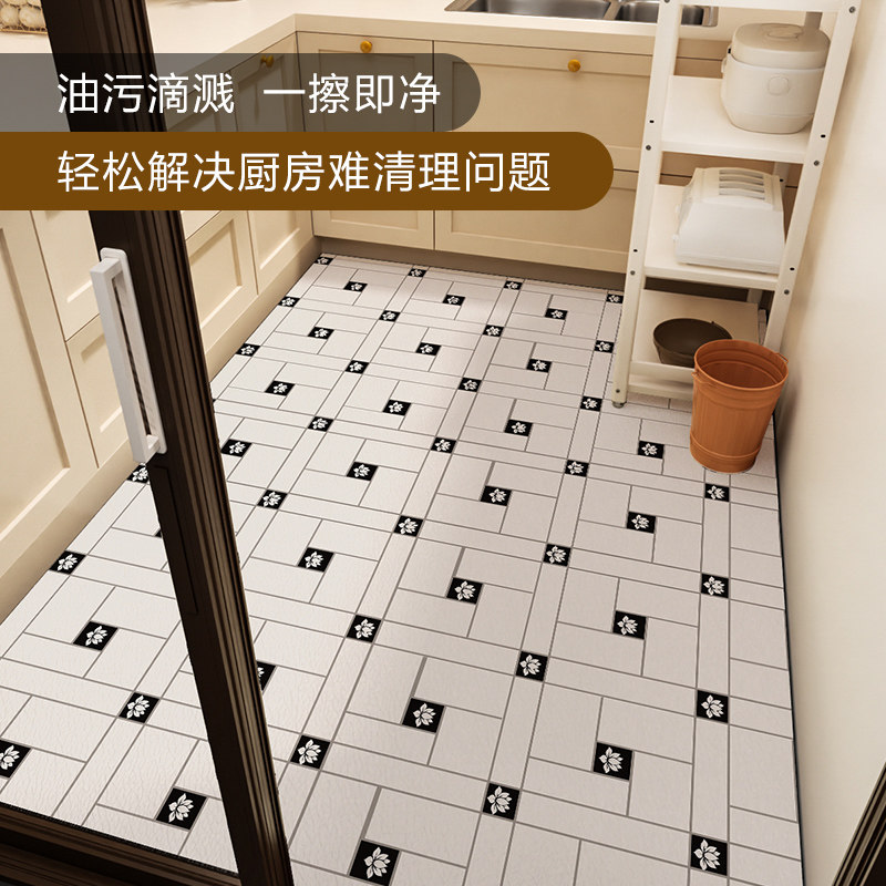 花砖厨房地垫防水防油防滑免洗可擦厨房垫专用耐脏全满铺脚垫地毯,居家布艺,厨房地垫,淘宝优惠券,粉丝福利购,淘宝优惠卷
