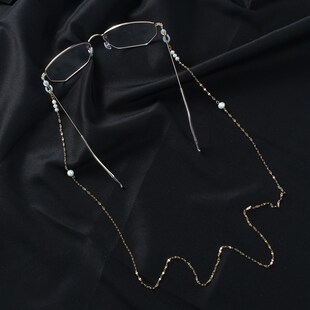 淡水珍珠不锈钢口罩链条老花镜眼镜链女挂脖挂绳防滑防丢耳机链子