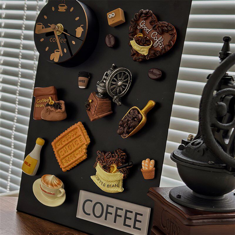 Coffee咖啡展示金属装饰板冰箱贴摆件咖啡馆烘焙磁吸铁板留言板