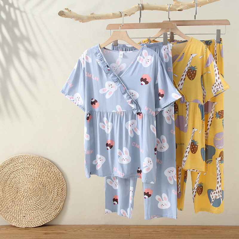 睡衣女2021年新款棉绸睡衣夏季薄款短袖套装绵绸人造棉春秋家居服,女士内衣/男士内衣/家居服,睡衣/家居服套装,淘宝优惠券,粉丝福利购,淘宝优惠卷