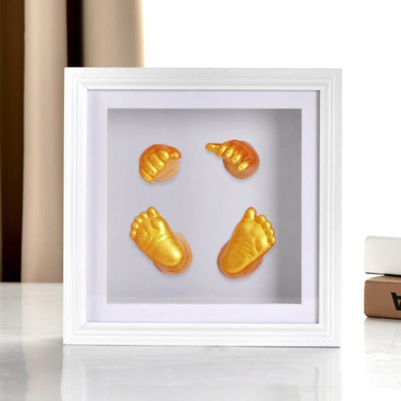 手足模宝宝纪念创意摆台相框满月手脚印百天手膜中空立体相框美樊