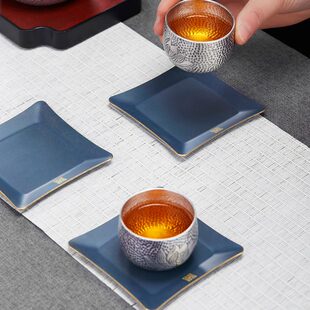 高档家用托小茶盘功夫茶具配件壶合金杯垫托壶小号干泡台茶托杯垫