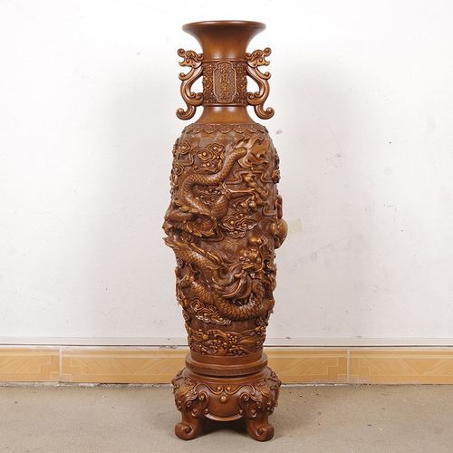 龙凤花瓶摆件一对大号落地公司店铺开业礼品客厅玄关电视柜装饰品