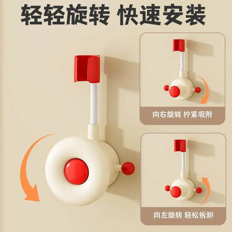 吸盘洗头梳花洒支架免打孔无痕浴室喷头固定器卫生间收纳吸壁式