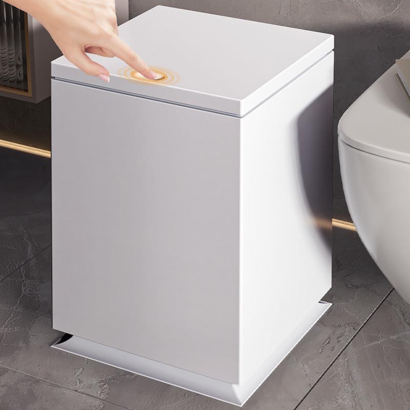 方形垃圾桶卫生间厕所专用2025新款高颜值按压式家用客厅轻奢带盖