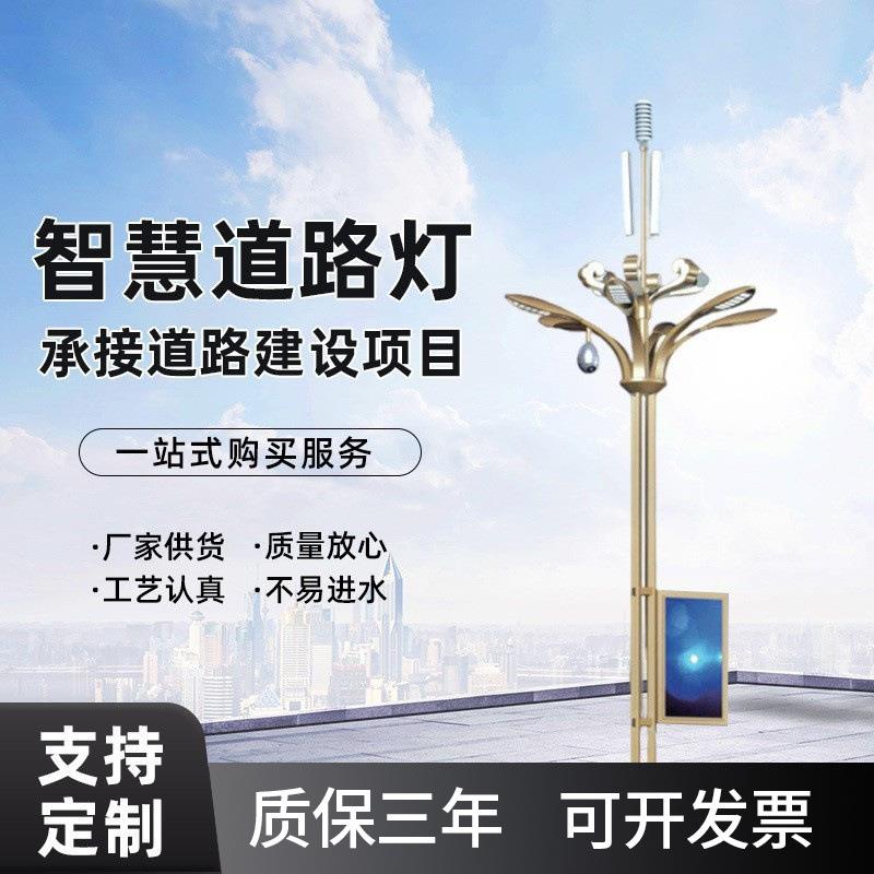 照明城市道路智慧路灯LED显示屏监控充电桩一体化智慧路灯
