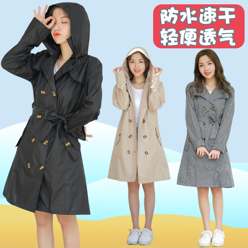 可爱雨衣女外套时尚防水风衣款z可外穿长款徒步轻便雨披韩版旅游