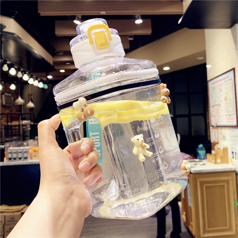 简约高颜值水杯女夏季便携塑料杯男生运动大容量水壶户外健身水桶