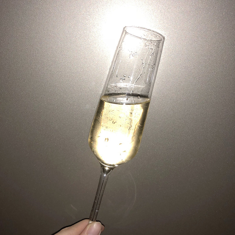香槟杯套装 6只装m小奢华2个家用水晶玻璃酒杯个性斜口欧式高脚杯