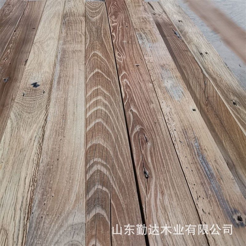 风化榆木实木板材 家装衣橱隔板置G物架板材 餐厅桌面实木木板