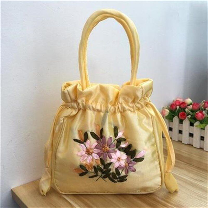 绣花手机包仙女荷包百搭布手提汉服小包圆底小袋子民族风布袋斜挎