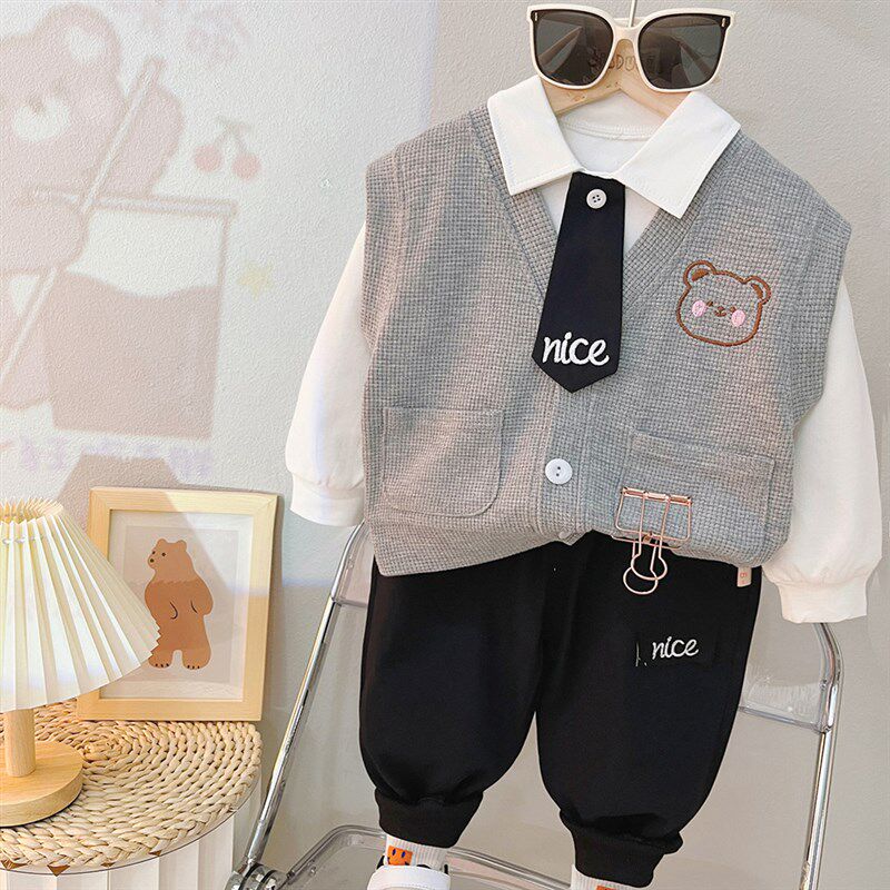 男童秋装2023新款春秋1一3岁半婴儿衣服儿童男孩帅气秋季宝宝套装