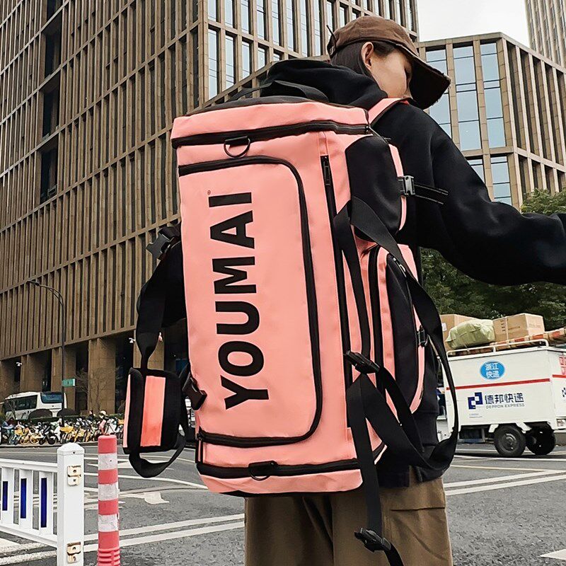 背包可挂行李箱女大容量旅行背包男轻便随身登机包滑雪装备包