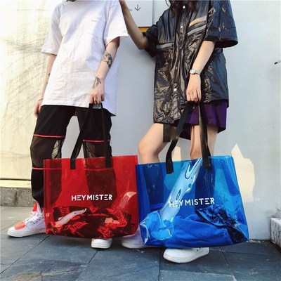 定制透明包pvc果冻包手提袋单肩包女地铁免安检大号沙滩包洗漱包