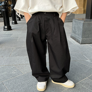 男童西装裤夏季新款儿童休闲长裤黑色男孩韩版洋气直筒裤子薄款潮