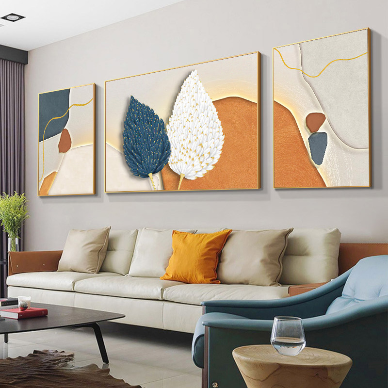 客厅装饰画北欧风沙发背景墙壁画现代简约卧室餐厅挂画抽象三联画,家居饰品,现代装饰画,淘宝优惠券,粉丝福利购,淘宝优惠卷