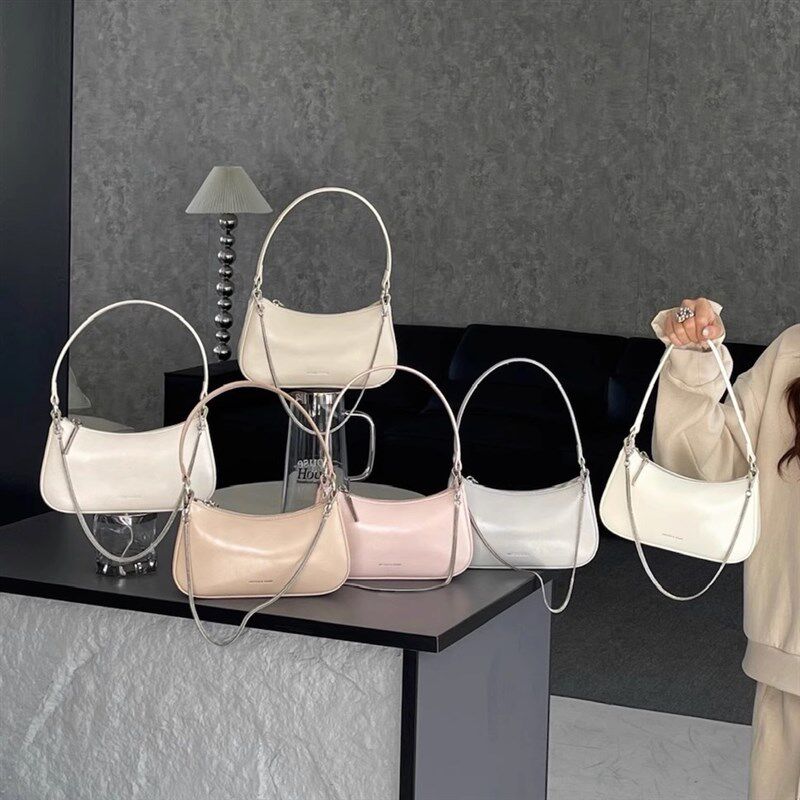 今年流行超火精致小拎包女高级感真皮小众链条月牙腋下包斜挎小包