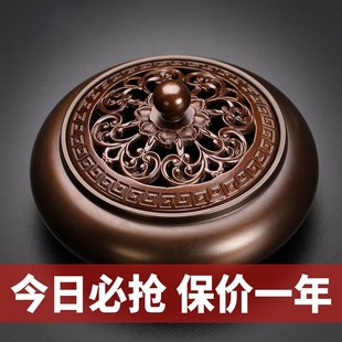 纯铜宣德炉带底座香炉家用室内盘香炉沉香熏香炉檀香炉香薰炉套装