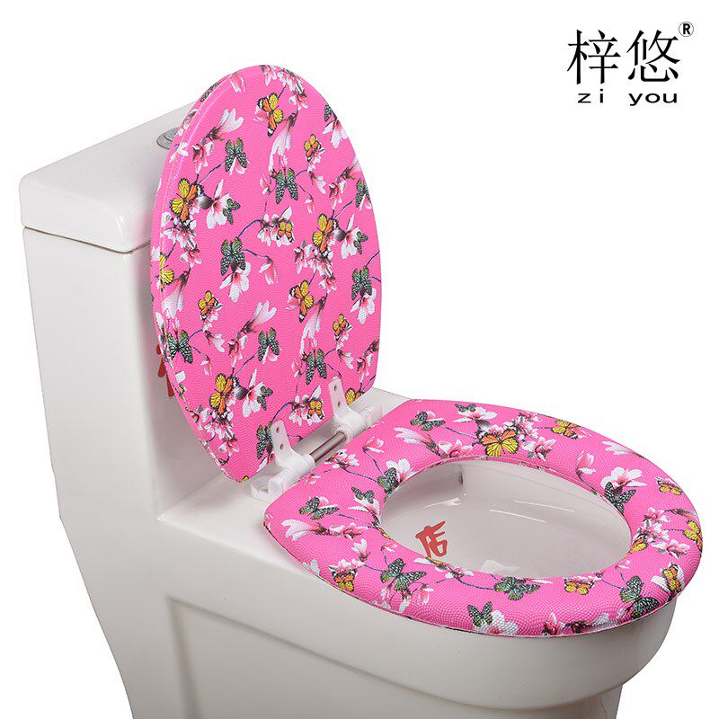 马桶盖半软皮革内衬海绵大码U型OB型坐便盖老式通用马桶圈厕所盖