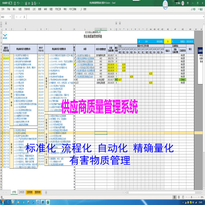供应商质量管理系统供应商管理系统供应商O管理表格供应商审核