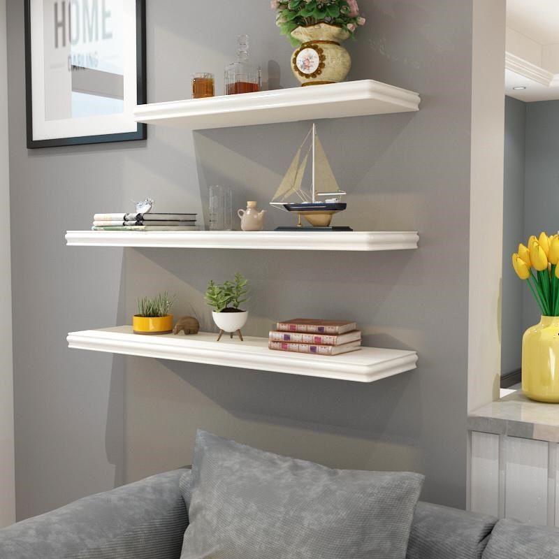 欧式装饰创意现代田园墙壁挂美式墙上烤漆书架一字隔板搁板置物架