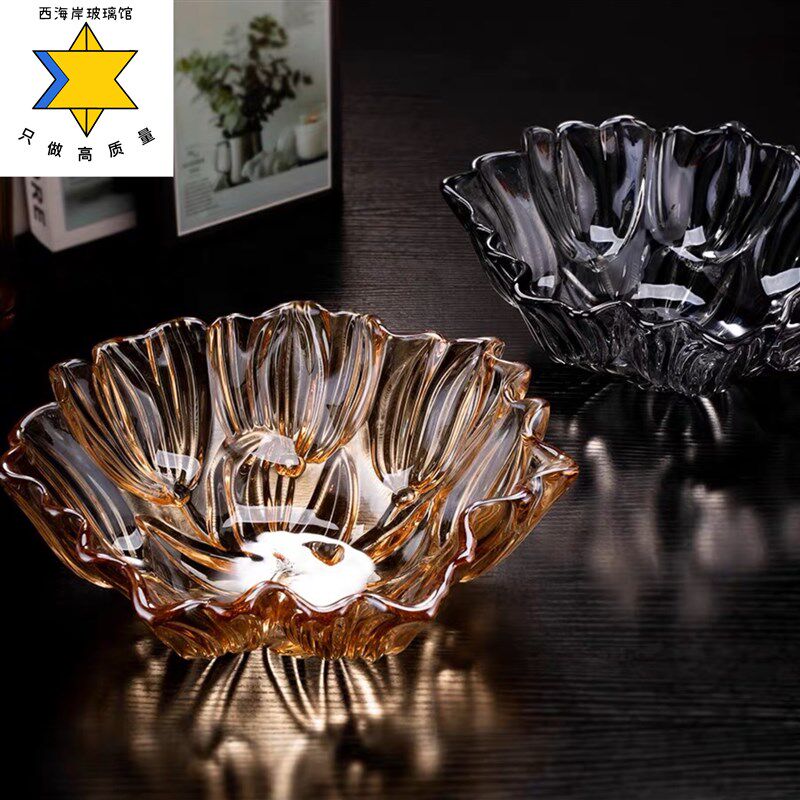 无铅水晶玻璃果盘创意欧式客厅A会议水果盘现代简约家用大号干果