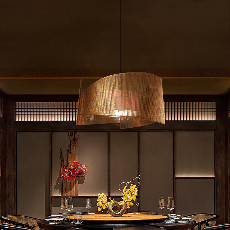 中式餐厅吊灯餐饮餐桌酒店复古店铺商用带射灯饭店包厢火锅店灯具