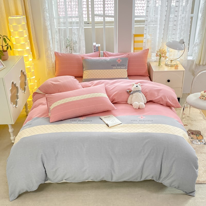 秋冬款加a厚全棉磨毛加大加宽床上主卧2米x2米2大床四件套床笠款