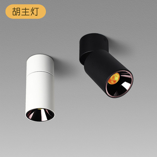 led吸顶射灯卧室明装圆形可折叠免开孔桶灯客厅背景墙玄关天花灯