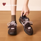 女鞋 查尔斯桃心德训鞋 复古棕色休闲鞋 子厚底阿甘鞋 女2026春季 新款