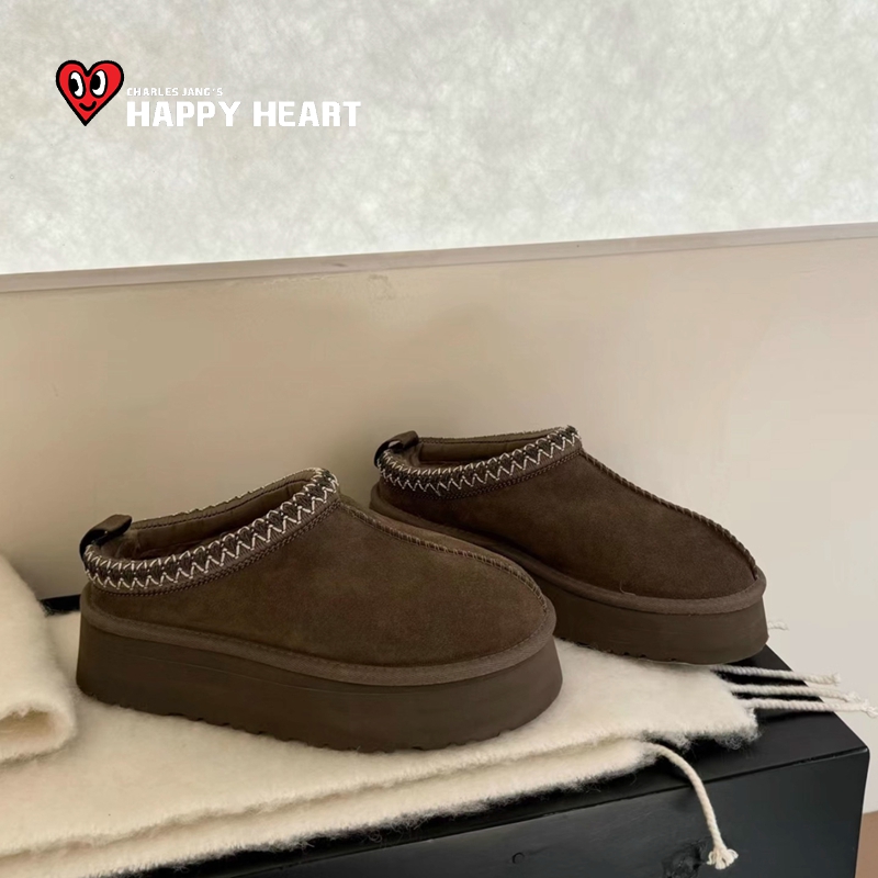 查尔斯桃心厚底增高雪地靴