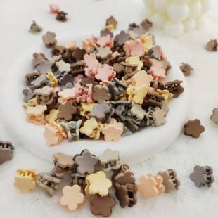 奶咖色儿童迷你小爪夹高级感diy抓发夹浏海夹女鲨鱼夹侧边夹