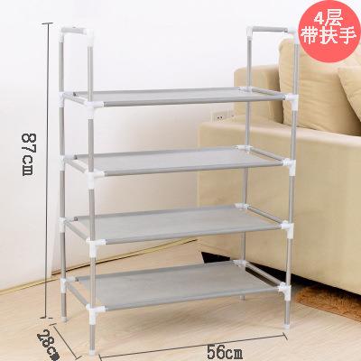 不锈钢多功能收纳置物架寝室铁艺鞋柜 多层无纺布简易鞋架