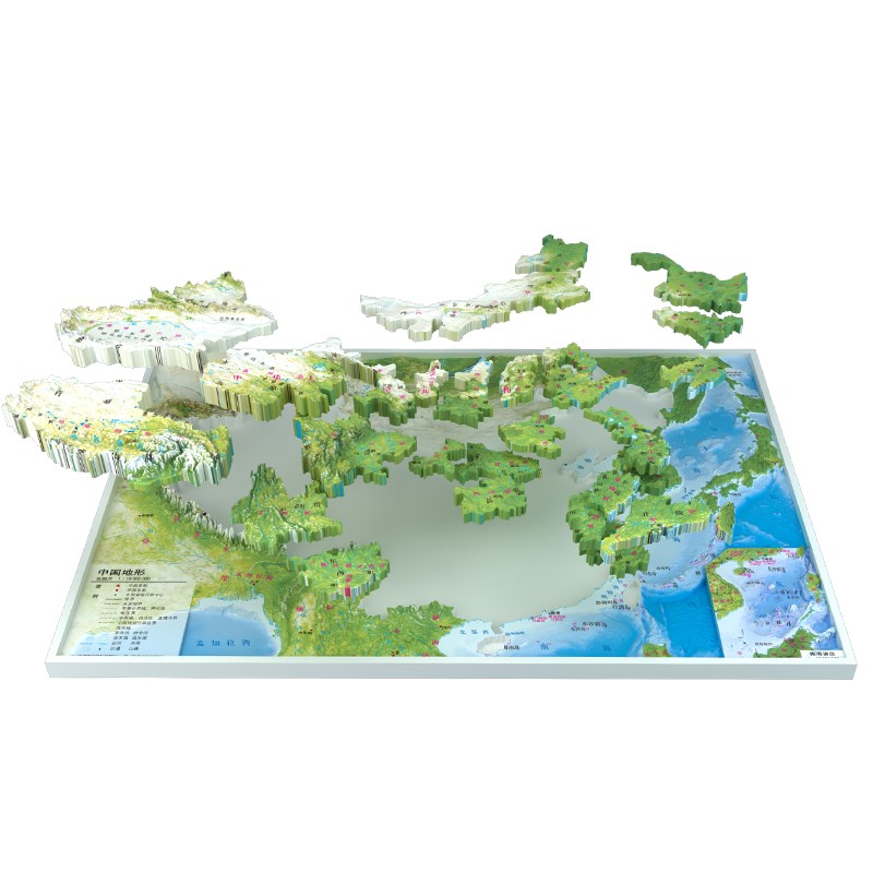 优选中国地图拼h图3到6岁儿童益智玩具初中地形图政区图3d立体积.